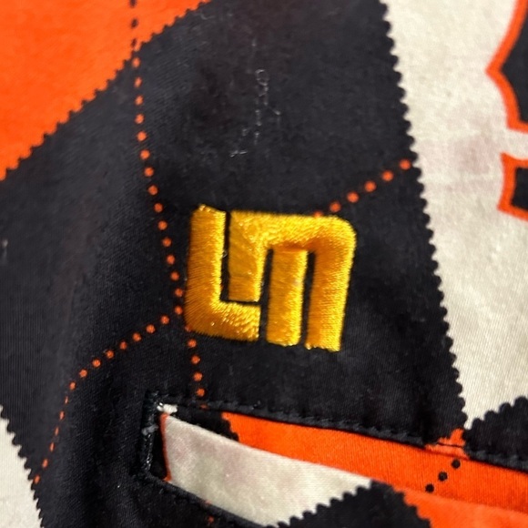 LOUDMOUTH Golf Shorts San Francisco Giants MLB Mens Orange Diamond Baseball 38 - Picture 4 of 8